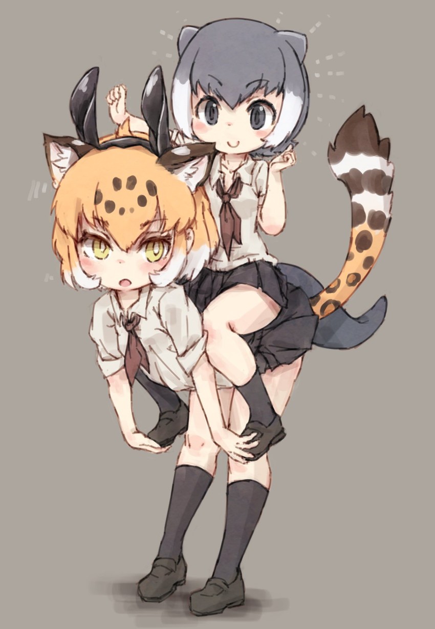 jaguar and small-clawed otter (kemono friends) drawn by kolshica