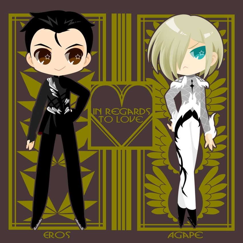 katsuki yuuri and yuri plisetsky (yuri!!! on ice) drawn by kaorin_minogue