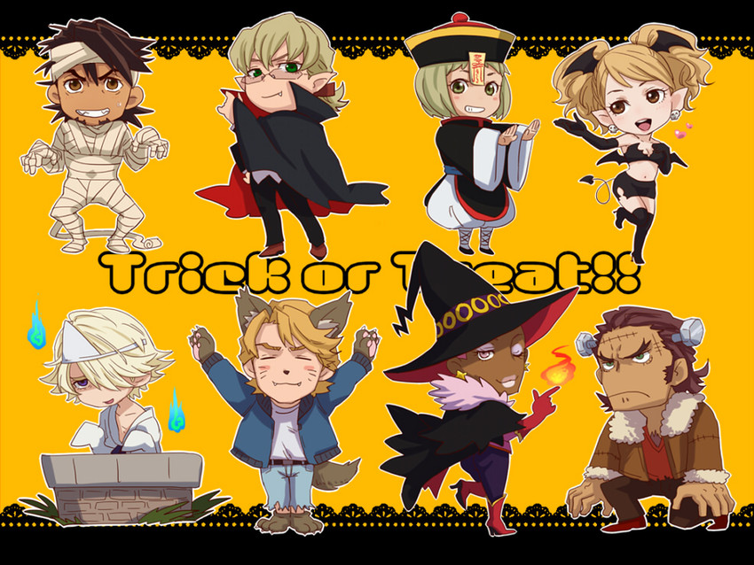 barnaby brooks jr., kaburagi t. kotetsu, ivan karelin, huang baoling, karina lyle, and 4 more (tiger & bunny) drawn by @@@_(eckzahn)