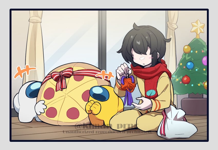 crewmate, yellow, white, and they (original and 1 more) drawn by kiman