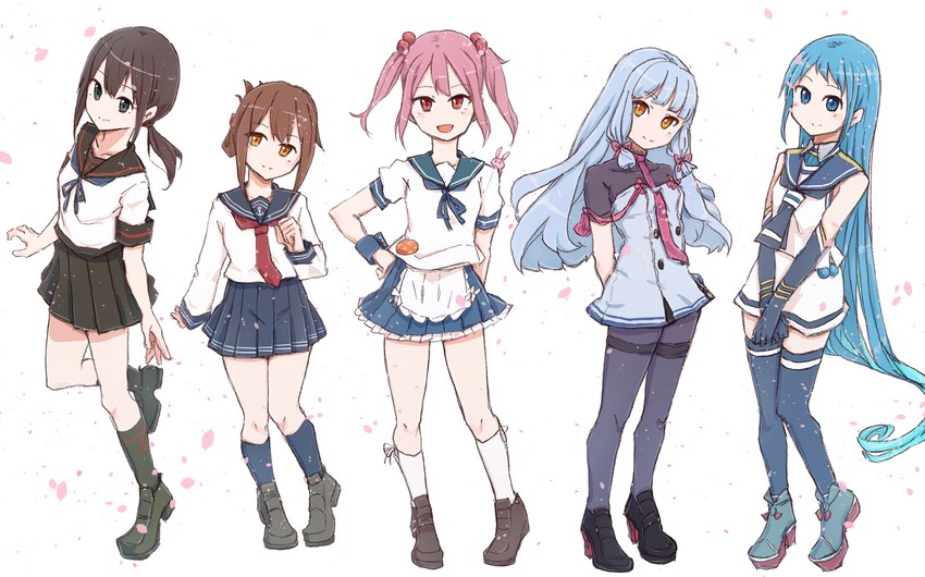 inazuma, fubuki, murakumo, sazanami, samidare, and 3 more (kantai collection) drawn by mikiki
