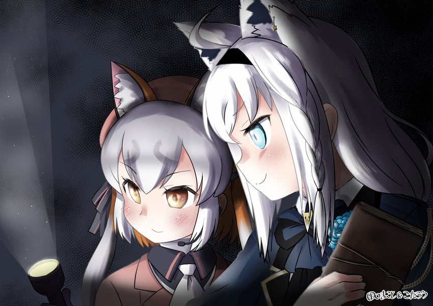 shirakami fubuki and island fox (hololive and 3 more) drawn by taguchi_makoto