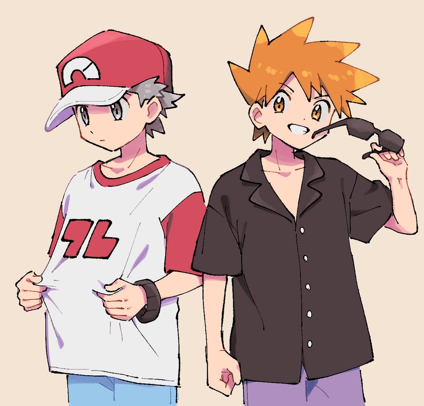red and blue oak (pokemon and 2 more) drawn by pumpkinpan