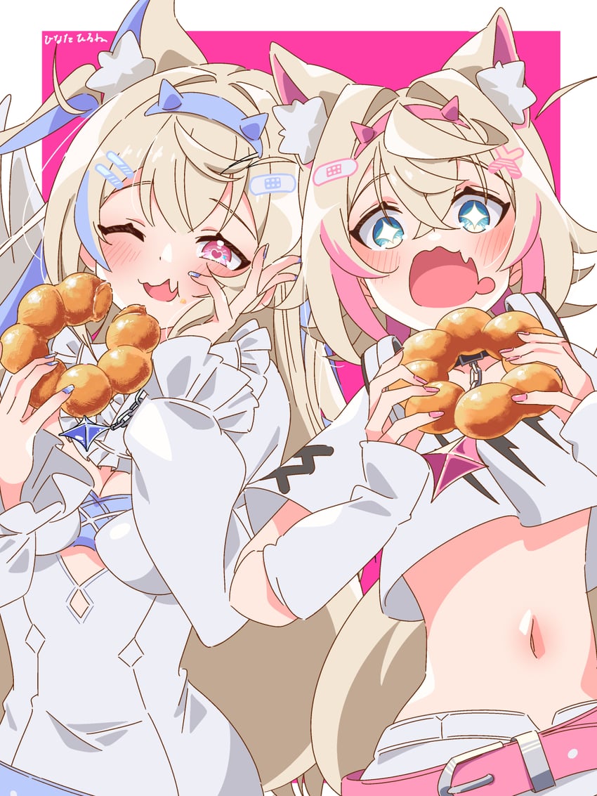 fuwawa abyssgard and mococo abyssgard (hololive and 1 more) drawn by hinata_hirune