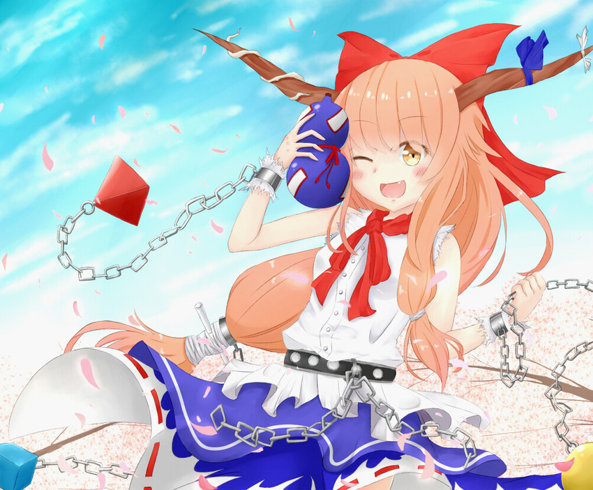 ibuki suika (touhou and 1 more) drawn by shirua_(s4-42424)