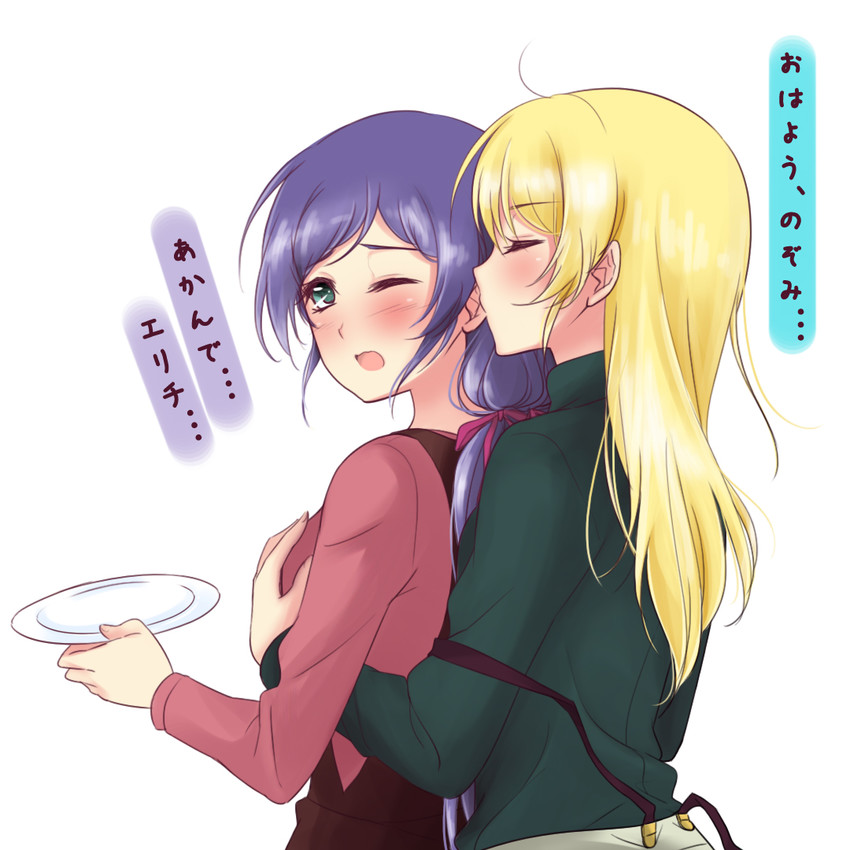 tojo nozomi and ayase eli (love live! and 1 more) drawn by aegis_zan