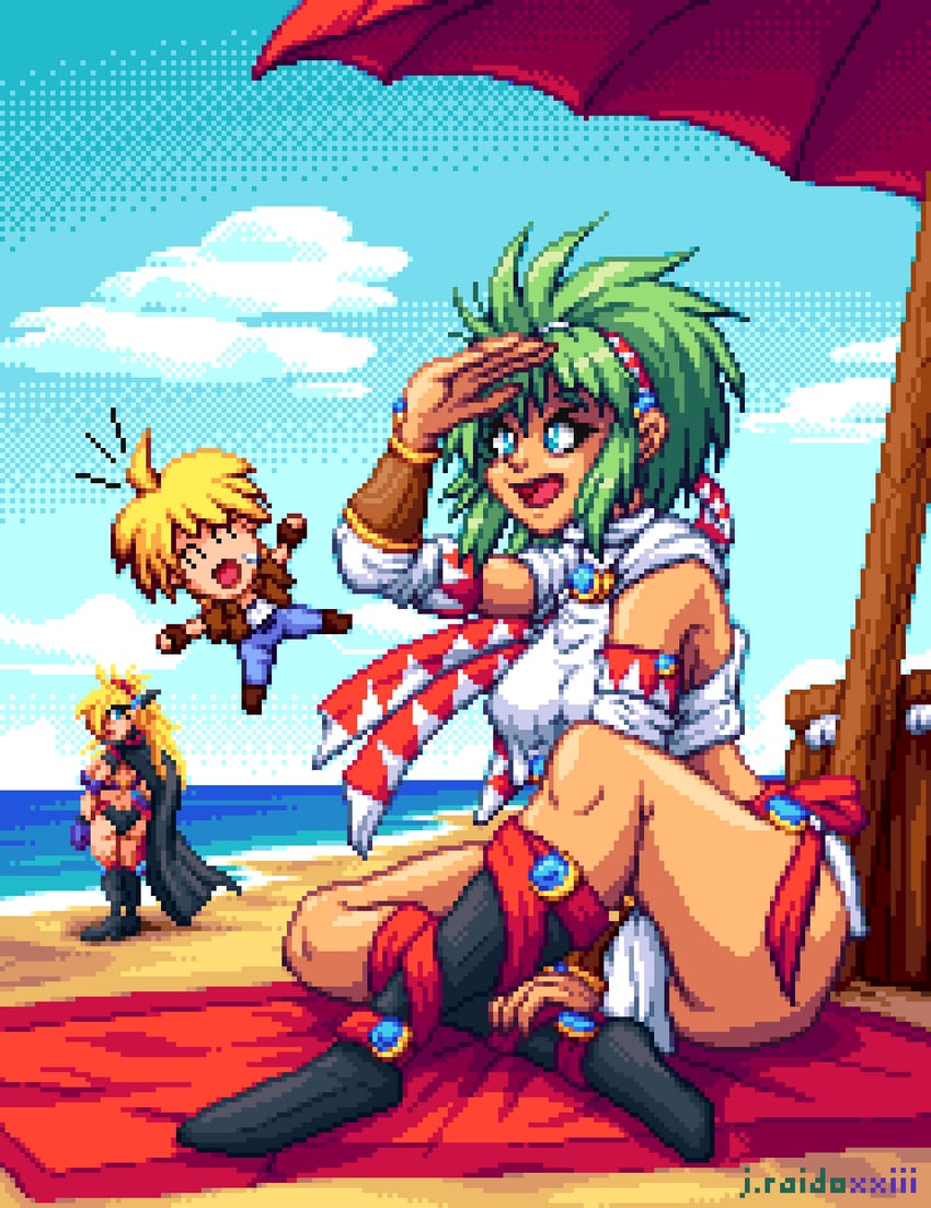 earnest evans and anett (el viento and 1 more) drawn by j.raido