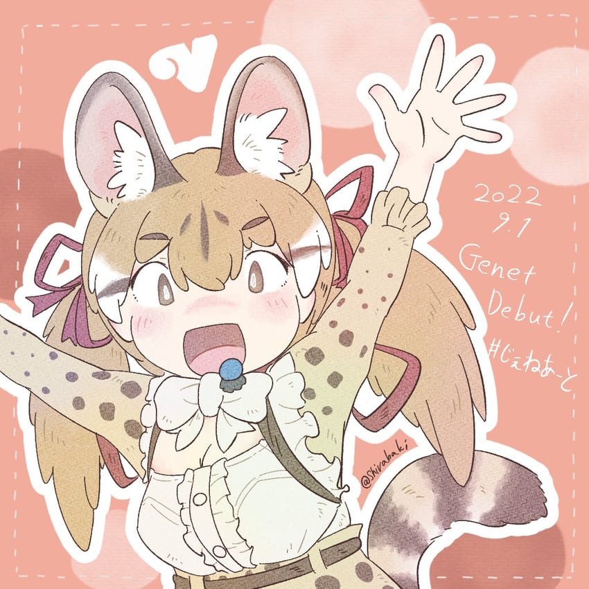 large-spotted genet (kemono friends and 1 more) drawn by shirabaki