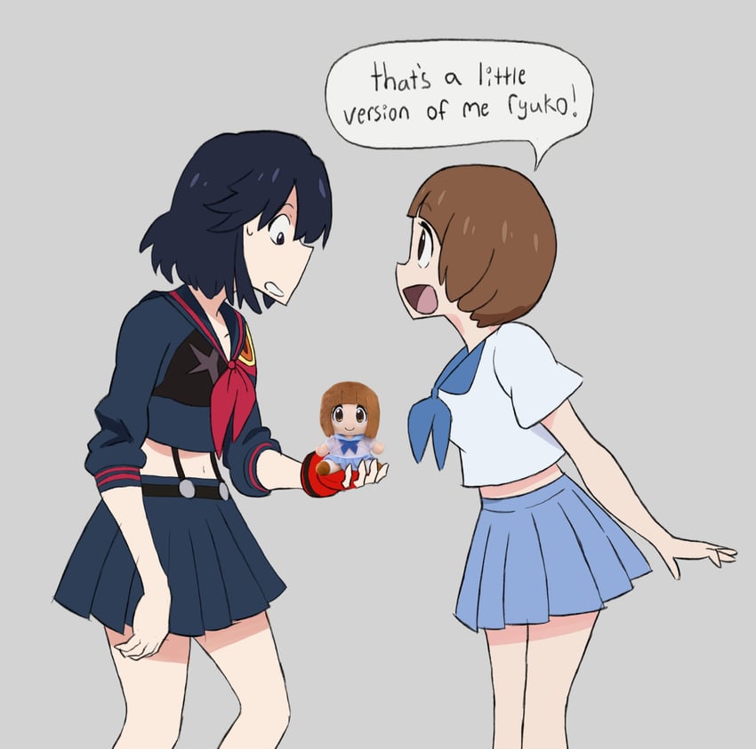 matoi ryuuko, senketsu, and mankanshoku mako (kill la kill and 1 more) drawn by chimeraenvy