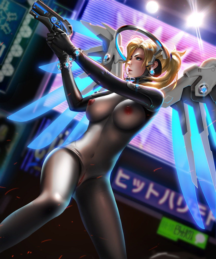 mercy (overwatch and 2 more) drawn by liang_xing