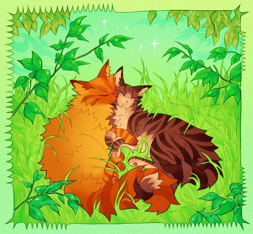 leafpool and mothwing (warrior cats and 1 more) drawn by kitty_(fernwhisker)