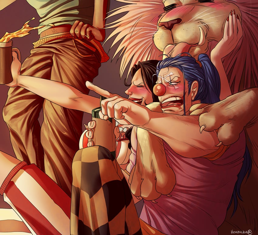 buggy the clown, alvida, and richie (one piece) drawn by hexporpora