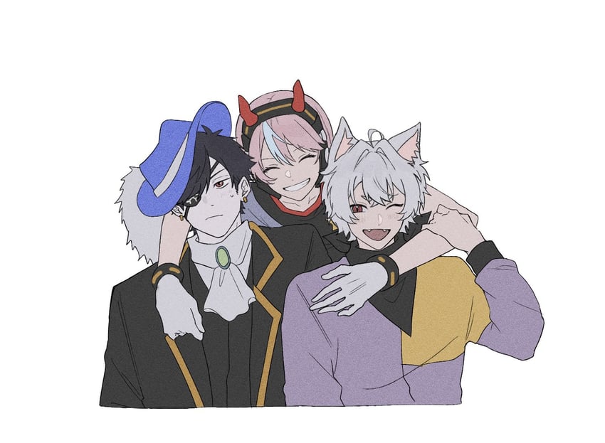 selly55, mondo, and ras (crazy raccoon) drawn by kusa_mo_chi