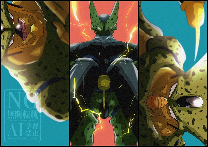 cell, perfect cell, imperfect cell, and semi-perfect cell (dragon ball and 1 more) drawn by stktik09060906