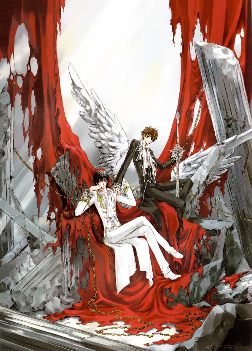 lelouch vi britannia and kururugi suzaku (code geass) drawn by clamp_(circle)