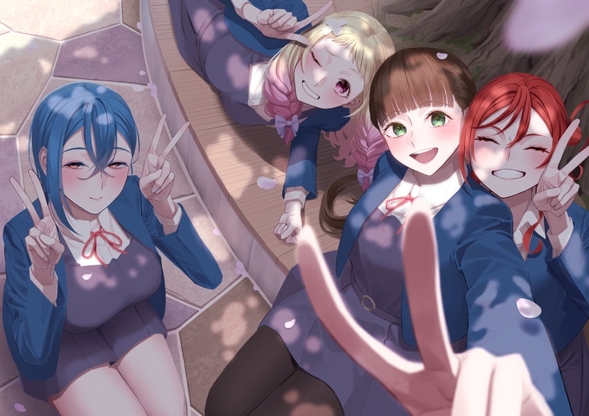 wakana shiki, yoneme mei, onitsuka natsumi, and sakurakoji kinako (love live! and 1 more) drawn by idobata