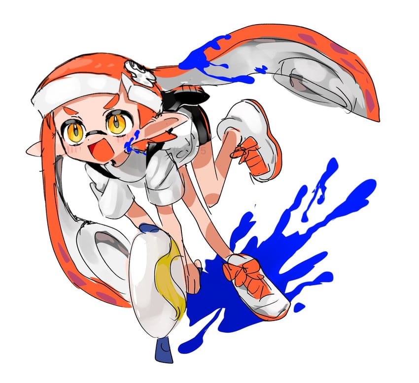 inkling player character, inkling girl, and kaori (splatoon and 1 more) drawn by sasaki5_ika