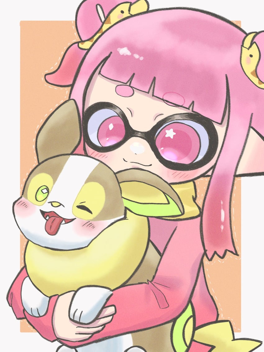 inkling player character and inkling girl (pokemon and 1 more) drawn by mina_p