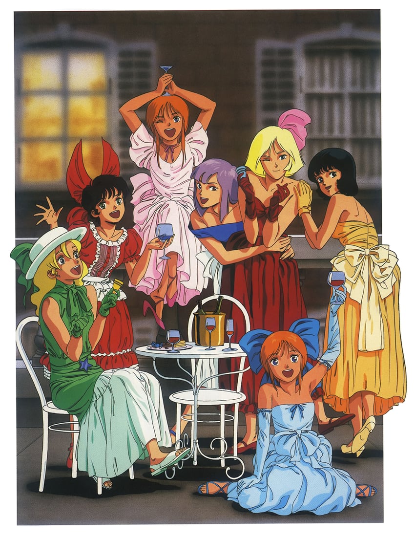 puru two, elpeo puru, sayla mass, roux louka, fa yuiry, and 2 more (gundam and 2 more) drawn by kitazume_hiroyuki
