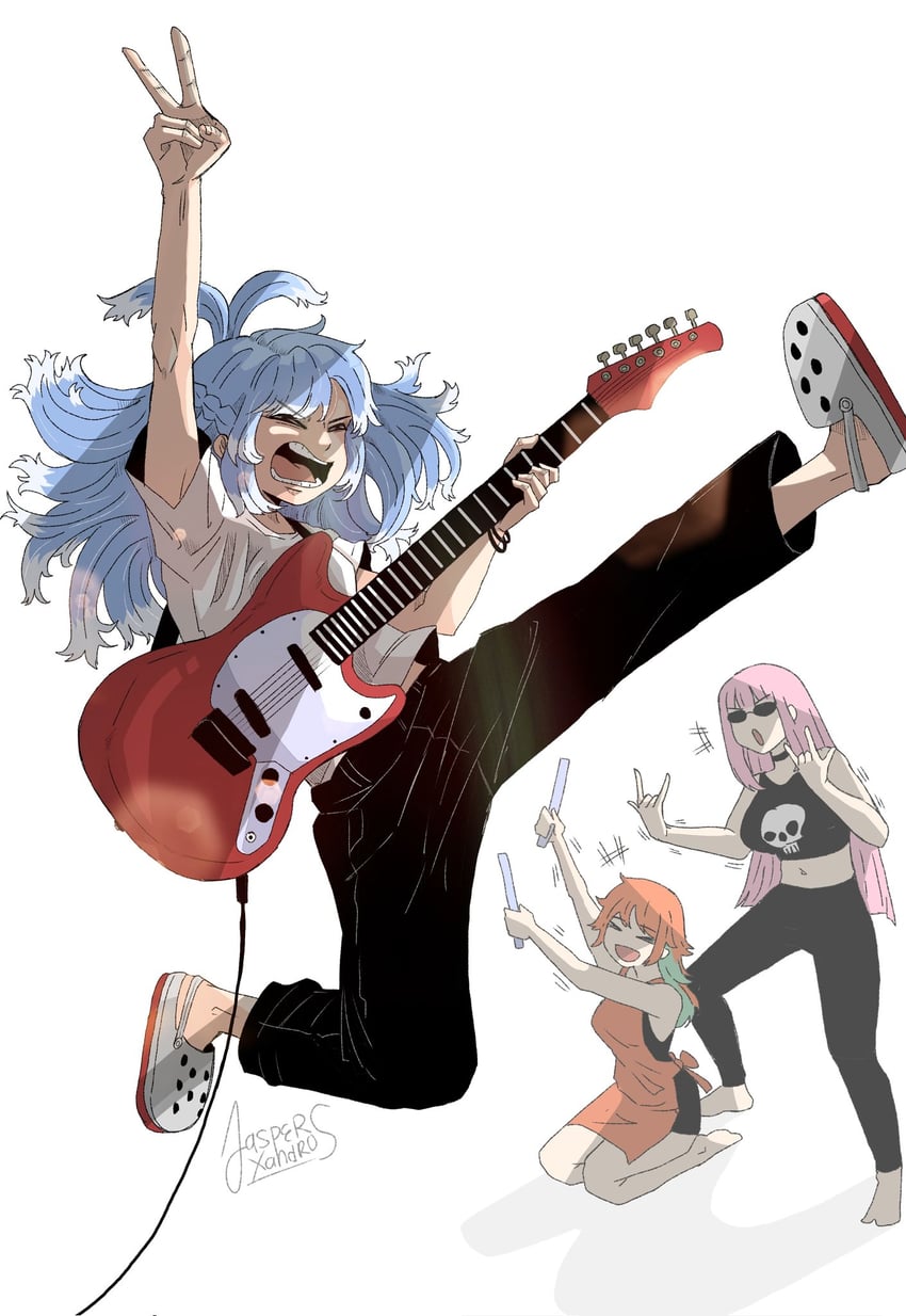 mori calliope, takanashi kiara, and kobo kanaeru (hololive and 2 more) drawn by jasper_xandros