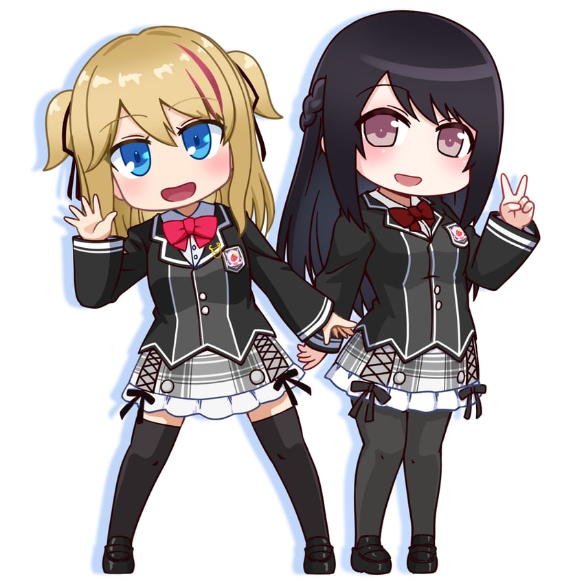 natsukawa aki and fuyuno saya (shiritsu ichigo jogakuin) drawn by goriate