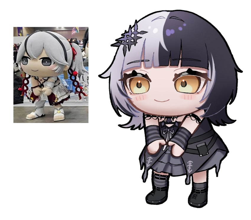 shiori novella and camellya (hololive and 2 more) drawn by hazel_(hzlform)