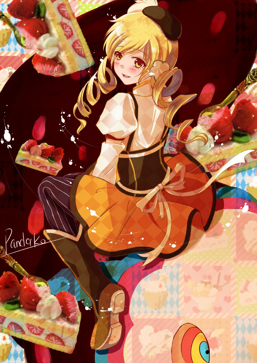 tomoe mami and charlotte (mahou shoujo madoka magica) drawn by pandako