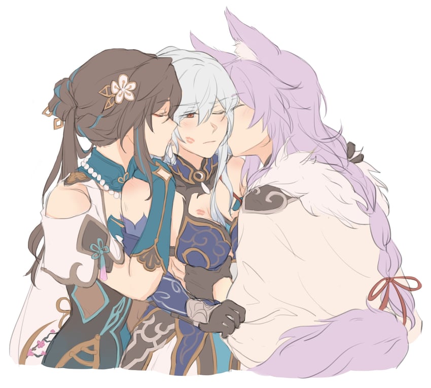 ruan mei, jingliu, and baiheng (honkai and 1 more) drawn by yurenn