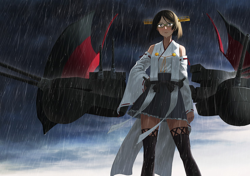 kirishima and kirishima kai ni (kantai collection) drawn by yue_(tada_no_saboten)