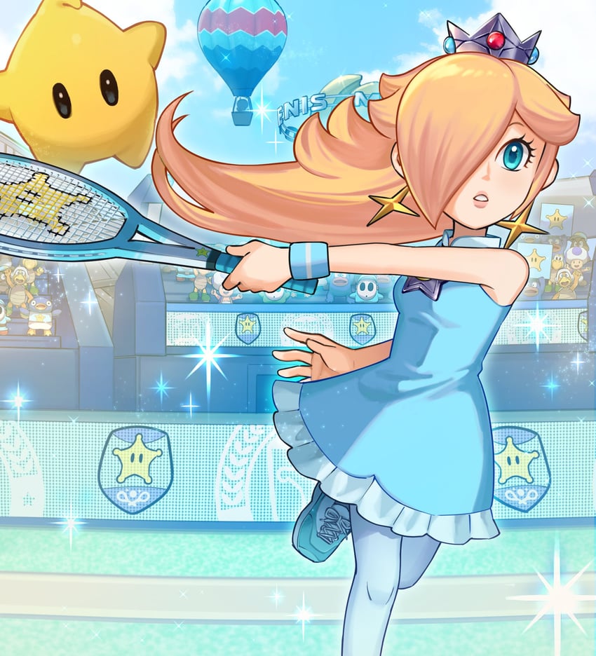 rosalina, luma, toad, goomba, shy guy, and 4 more (mario and 2 more) drawn by sasaki_sakiko