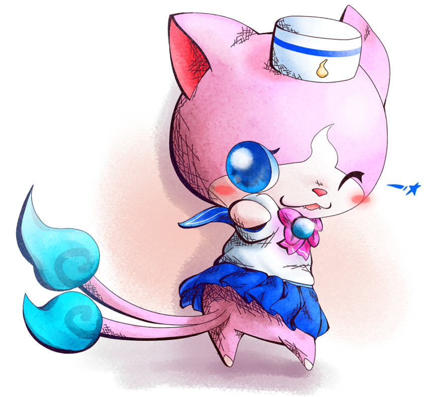 sailornyan (youkai watch and 1 more) drawn by murufu