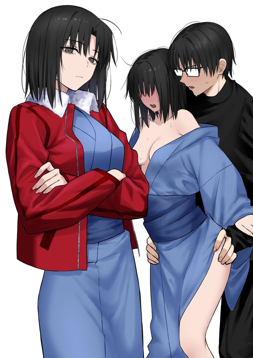 ryougi shiki and kokutou mikiya (kara no kyoukai) drawn by egomeshi
