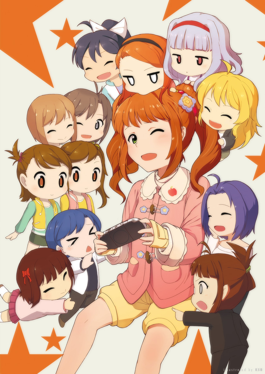 hoshii miki, kisaragi chihaya, amami haruka, kikuchi makoto, shijou takane, and 8 more (idolmaster) drawn by shuttle_(ksb0123)