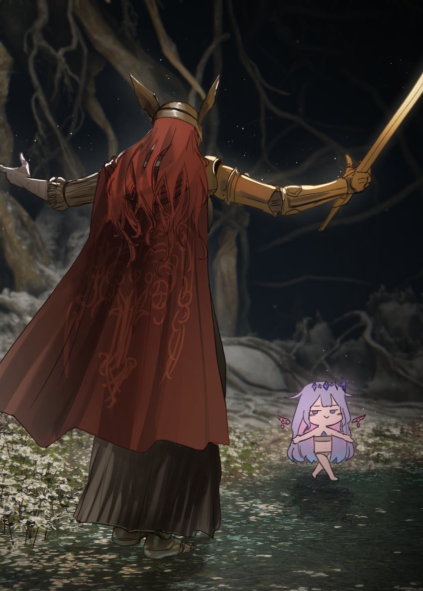 koseki bijou and malenia blade of miquella (hololive and 6 more) drawn by hyde_(tabakko)