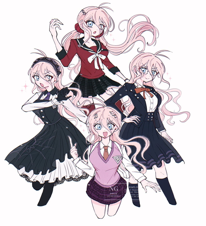 akamatsu kaede, harukawa maki, iruma miu, shirogane tsumugi, and tojo kirumi (danganronpa and 1 more) drawn by mmr_0x