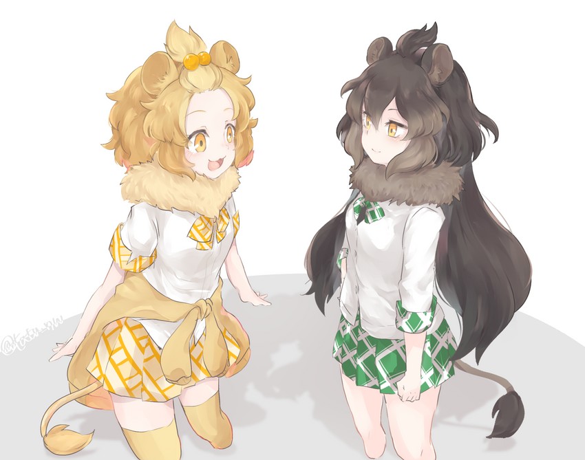 transvaal lion and masai lion (kemono friends) drawn by tatsuno_newo