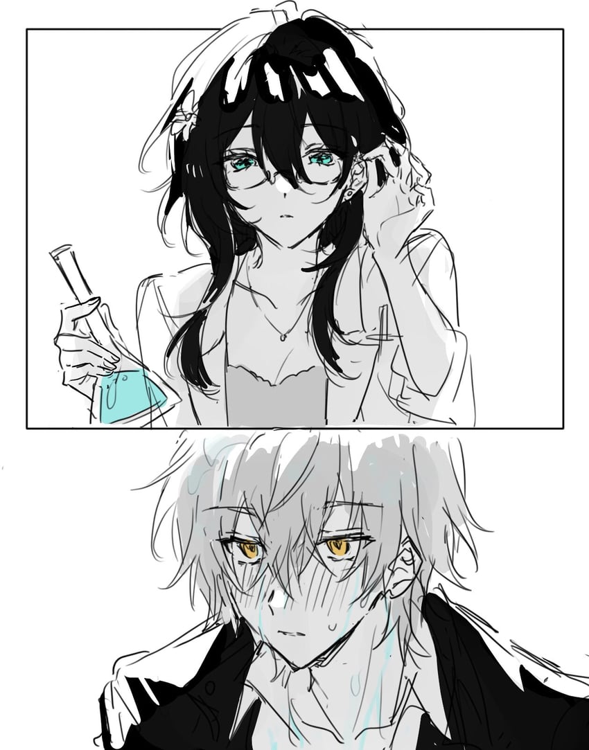 trailblazer, caelus, and ruan mei (honkai and 1 more) drawn by enefue