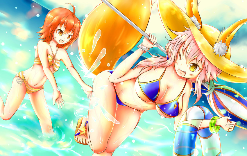 fujimaru ritsuka, tamamo, and tamamo no mae (fate and 1 more) drawn by tsumiko96