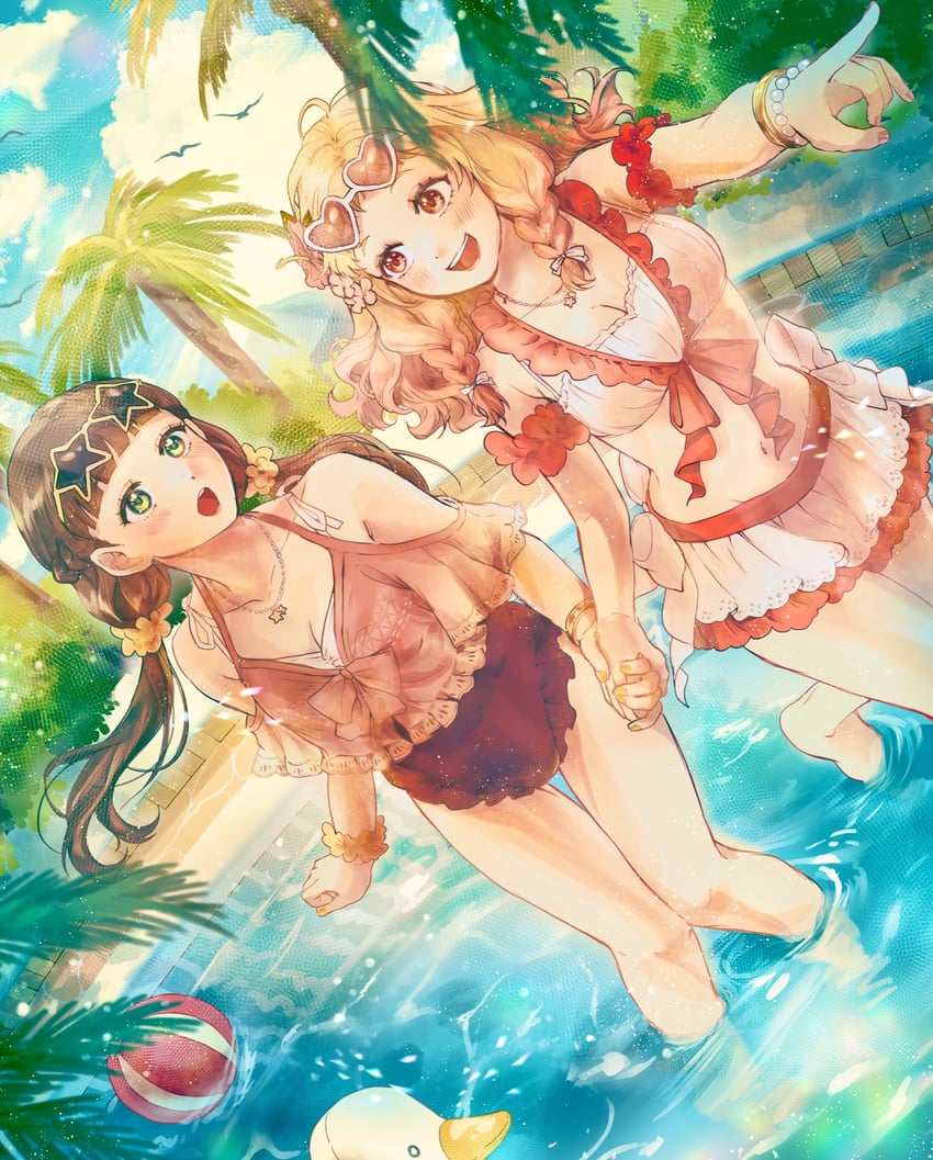 onitsuka natsumi and sakurakoji kinako (love live! and 2 more) drawn by tsubaki_no_shioyaki