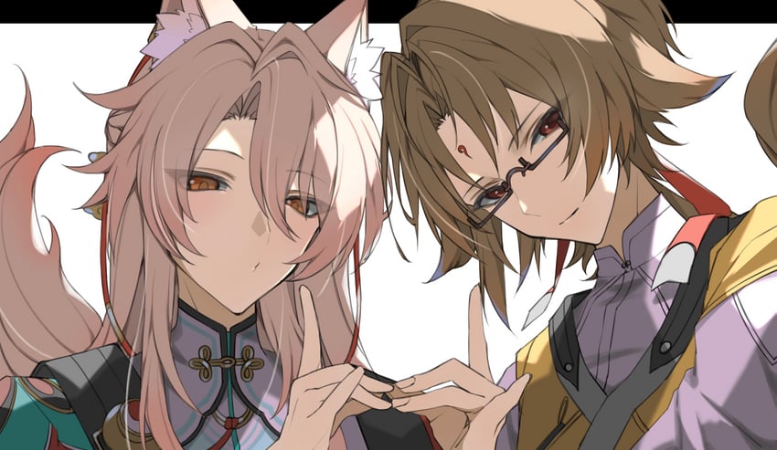 jiaoqiu and ye shiyuan (honkai and 3 more) drawn by moderate_gold