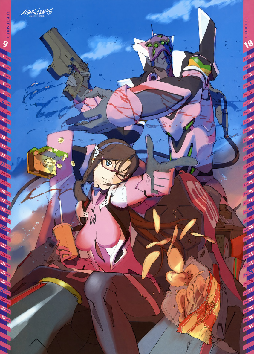 makinami mari illustrious and eva 08 (neon genesis evangelion and 2 more) drawn by honda_takeshi