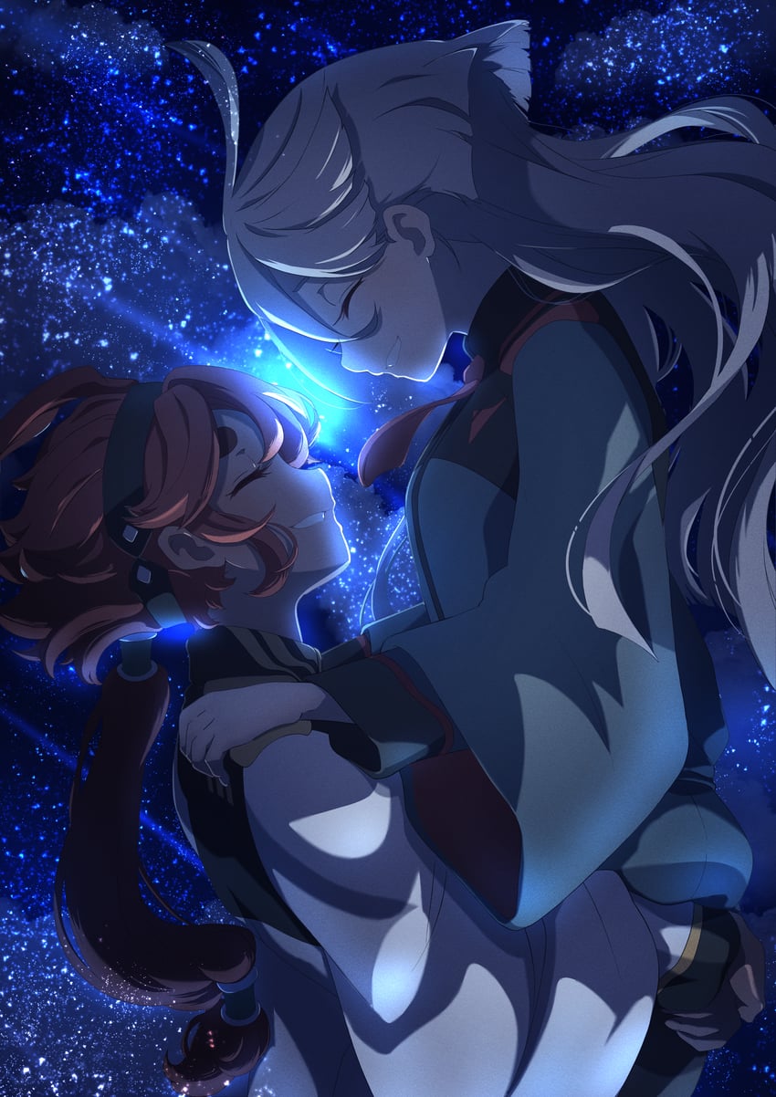 suletta mercury and miorine rembran (gundam and 1 more) drawn by grylls_kuma