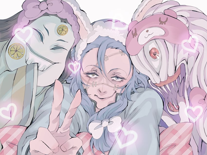 mahito, orimoto rika, and tamamo-no-mae (jujutsu kaisen) drawn by ivii3