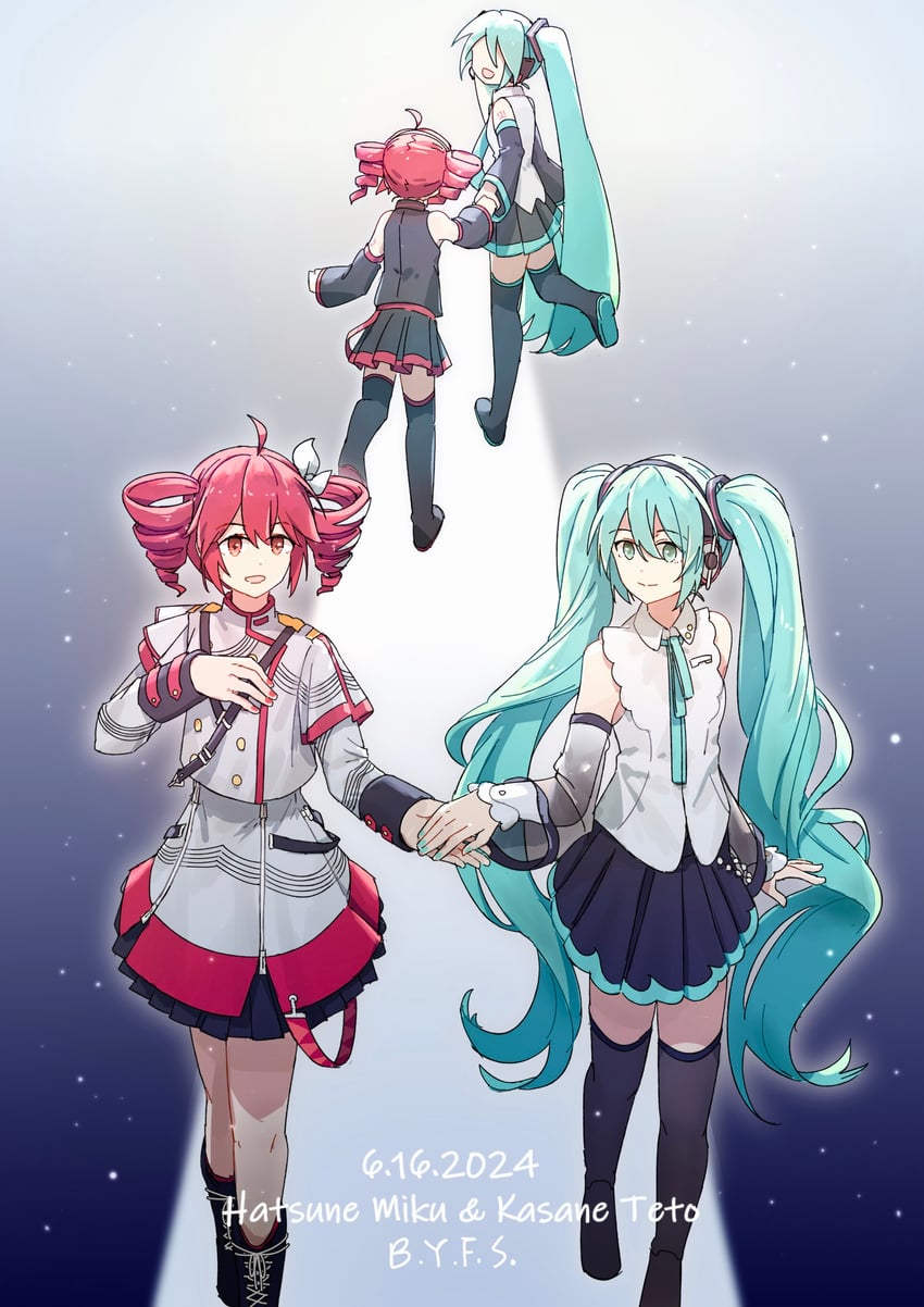 hatsune miku and kasane teto (vocaloid and 3 more) drawn by frontiersun