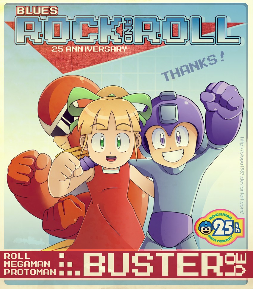 roll, mega man, and proto man (mega man) drawn by pablo_vallejos