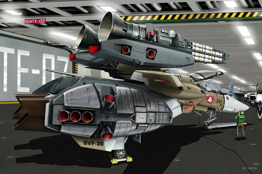 vf-1, sdf-1, vf-1a, and vf-1 super (macross and 2 more) drawn by mick_(m.ishizuka)