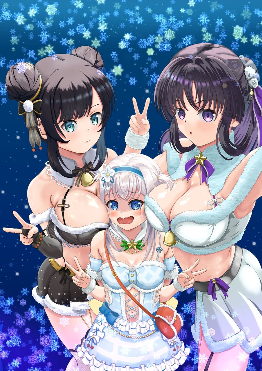 wang yujia, shirai yuyu, and tsuboi nanaho (assault lily) drawn by nanatsuki_(nanatuki_4)