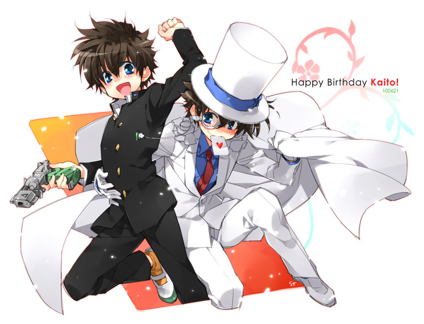 kaitou kid and kuroba kaito (meitantei conan and 1 more) drawn by toujou_sakana