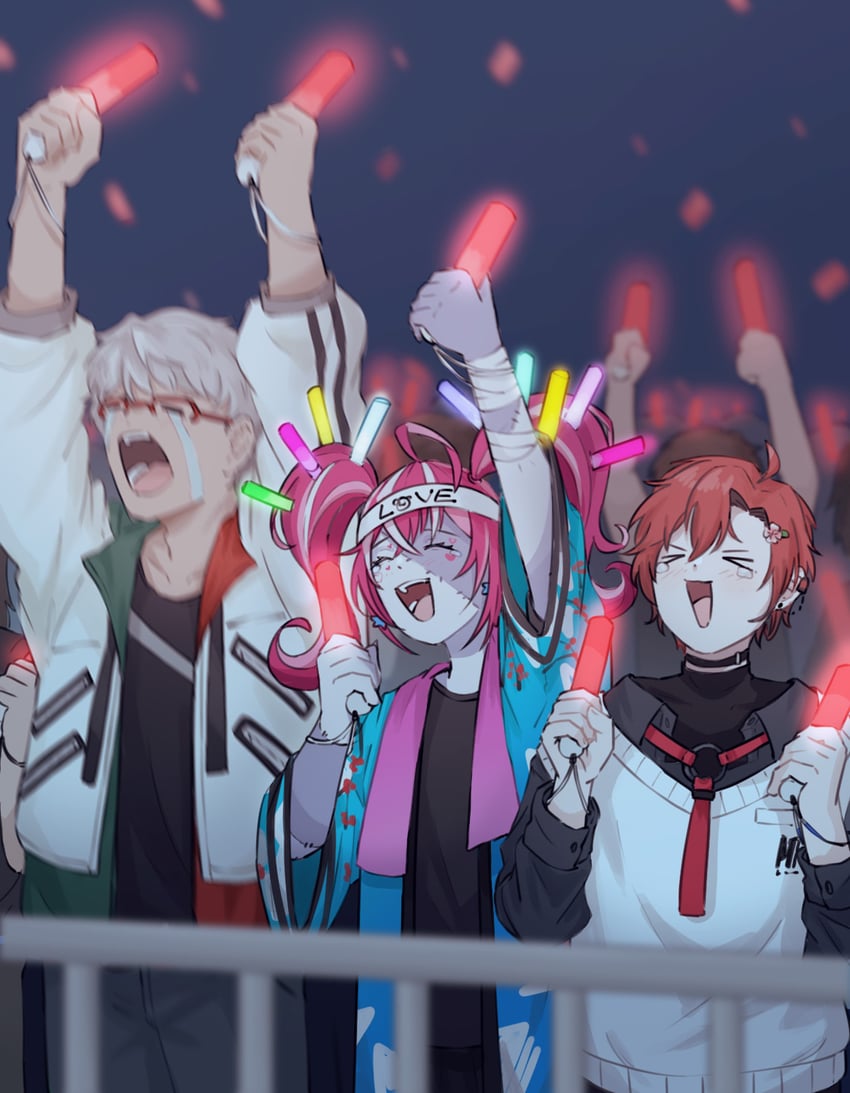 kureiji ollie, machina x flayon, and arurandeisu (hololive and 3 more) drawn by miamisuki
