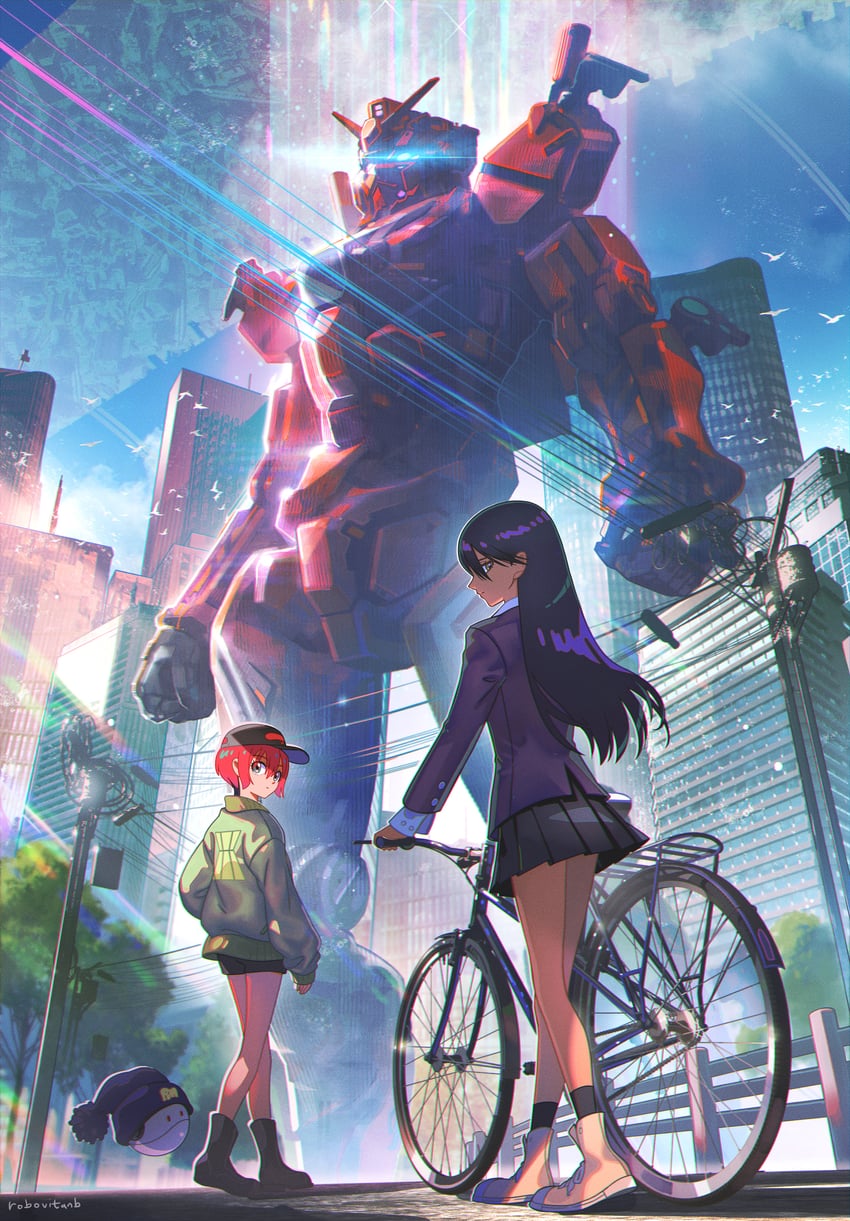 amate yuzuriha, haro, nyaan, and red gundam (gundam and 1 more) drawn by shinwoo_choi